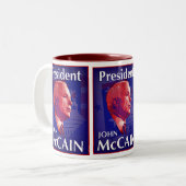 2 Couleurs Tasse du Président John McCain (Devant gauche)
