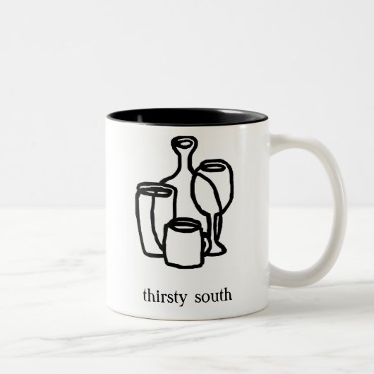 2 Couleurs Tasse du sud assoiffée de logo (Droit)