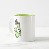 2 Couleurs Tasse d'usine de chat de cactus (Devant gauche)