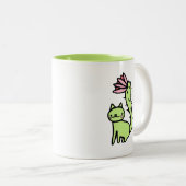 2 Couleurs Tasse d'usine de chat de cactus (Devant droit)
