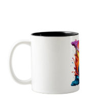 Tasse « E » à lettre liquide colorée – Peinture 3D