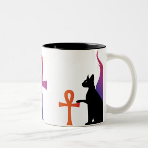 2 Couleurs Tasse égyptienne de filasse et d'Anhk de déesse