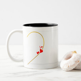 2 Couleurs Tasse élégante rose et or en forme de cœur pour co