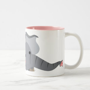 2 Couleurs Tasse Éléphant de Dessin Animé Mignon et Sournois