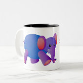 2 Couleurs Tasse éléphant modifiable (Devant gauche)