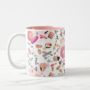 2 Couleurs Tasse en céramique Beauty Bliss Makeup Pattern