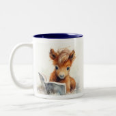 2 Couleurs Tasse en céramique Poulain lisant (Gauche)