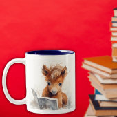 2 Couleurs Tasse en céramique Poulain lisant
