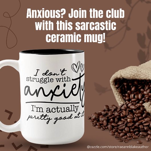 2 Couleurs Tasse en céramique pour l'anxiété