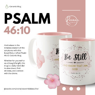 2 Couleurs Tasse en céramique Psaume 46:10