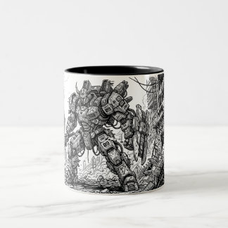 2 Couleurs Tasse en céramique Robot Mecha Futuriste
