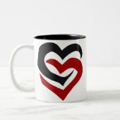 2 Couleurs Tasse enlacée de coeurs (Gauche)