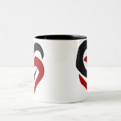 2 Couleurs Tasse enlacée de coeurs (Centre)