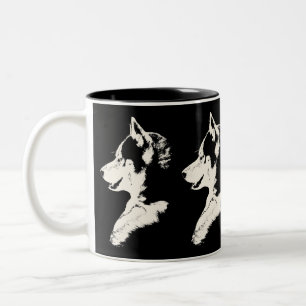 2 Couleurs Tasse enrouée de chien de traîneau sibérien de