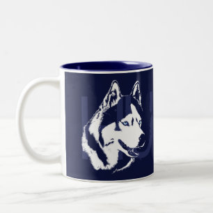 2 Couleurs Tasse enrouée de chien de traîneau sibérien de