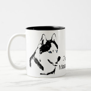 2 Couleurs Tasse enrouée personnalisée enrouée de chien de