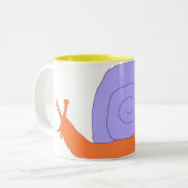 2 Couleurs Tasse escargot violet et orange (Devant gauche)