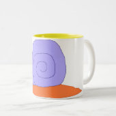 2 Couleurs Tasse escargot violet et orange (Devant droit)