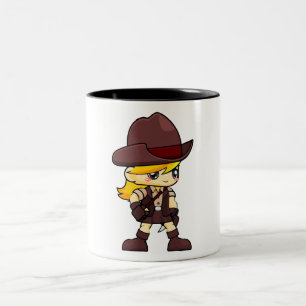 2 Couleurs Tasse Esprit d'Aventurier Personnage de Cowgirl