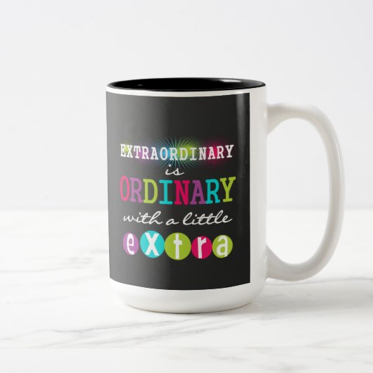 2 Couleurs Tasse extraordinaire de tableau de citation de (Droit)