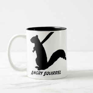 2 Couleurs Tasse fâchée d'écureuil (noir)