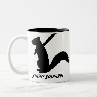 2 Couleurs Tasse fâchée d'écureuil (noir)