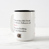 2 Couleurs Tasse faite sur commande de conception d'école (Devant gauche)