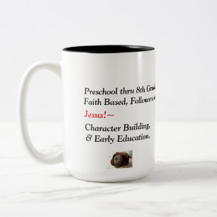 2 Couleurs Tasse faite sur commande de conception d'école