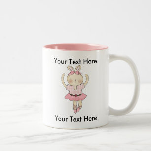 2 Couleurs Tasse faite sur commande de lapin de ballerine -