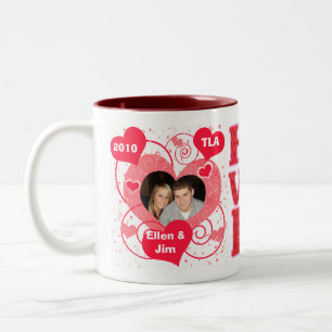 2 Couleurs Tasse faite sur commande de Saint-Valentin