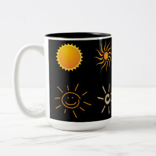 2 Couleurs tasse faite sur commande spectaculaire solaire de