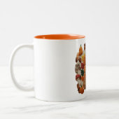 2 Couleurs Tasse Fall Vibes, Café 2D Puff automne (Gauche)