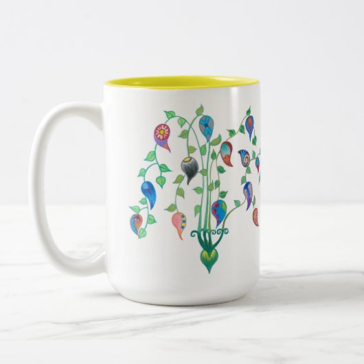 2 Couleurs Tasse fantaisie de vignes (Gauche)