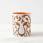 2 Couleurs Tasse féroce de tigre dans l'orange (Centre)