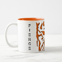 Tasse féroce de tigre dans l'orange