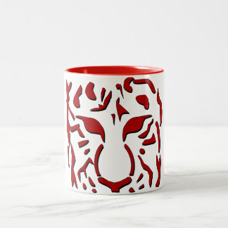 2 Couleurs Tasse féroce de tigre en rouge