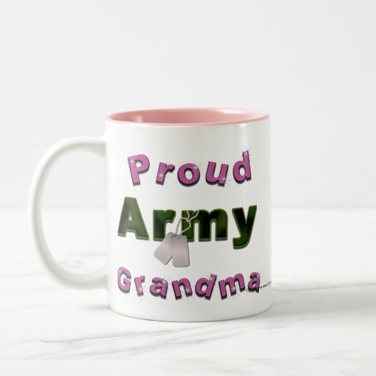 2 Couleurs Tasse fière de grand-maman d'armée (Gauche)