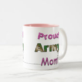 2 Couleurs Tasse fière de maman d'armée (Devant droit)