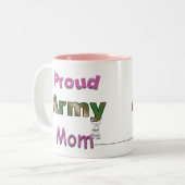 2 Couleurs Tasse fière de maman d'armée (Devant gauche)