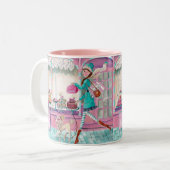 2 Couleurs Tasse Fille anniversaire mode Patisserie Mignonne (Devant gauche)