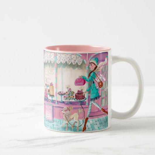 2 Couleurs Tasse Fille anniversaire mode Patisserie Mignonne (Droit)