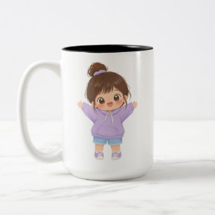 2 Couleurs Tasse Fille Chibi Kawaii Robe Violette mu Anime