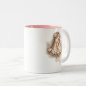 2 Couleurs Tasse Fille Fleur Blush (Devant droit)