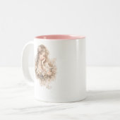 2 Couleurs Tasse Fille Fleur Blush (Devant gauche)