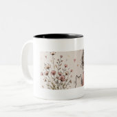2 Couleurs Tasse Fille Mignonne et Chat (Devant gauche)