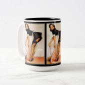 2 Couleurs Tasse Fille Pin-up Vintage (Devant gauche)