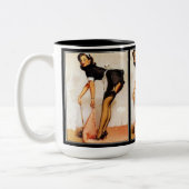 2 Couleurs Tasse Fille Pin-up Vintage (Gauche)