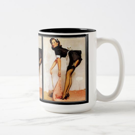 2 Couleurs Tasse Fille Pin-up Vintage (Droit)