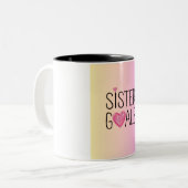 2 Couleurs Tasse filles objectifs de sœur (Devant gauche)