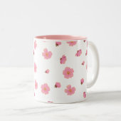 2 Couleurs Tasse Fleur de Cerisier Rose (Devant droit)
